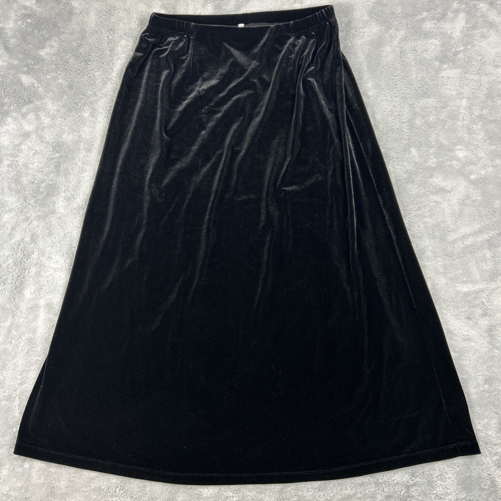 White Stag Stretch Velvet Maxi Skirt Medium 8/10 Black Witchy Goth‎ Holidays